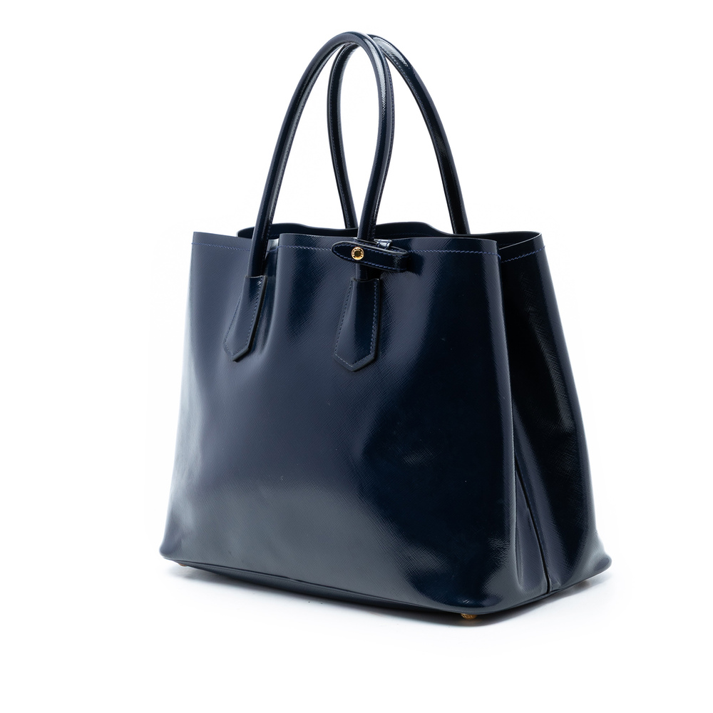 Pre-Loved Prada Medium Saffiano Vernice Double Satchel - Picture 2 of 6